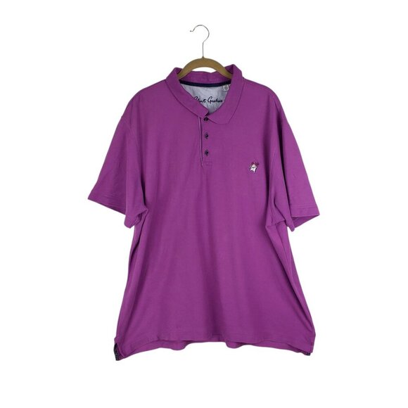 Robert Graham Polo Shirt Purple Devil Short Sleeve Classic Fit Mens Size 4XL - Picture 1 of 13